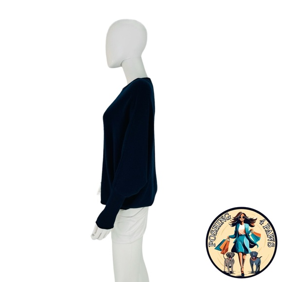 Quince | NEW Navy 100% Cashmere Batwing Knit Relaxed Fit Sweater Size One Size - Picture 6 of 8